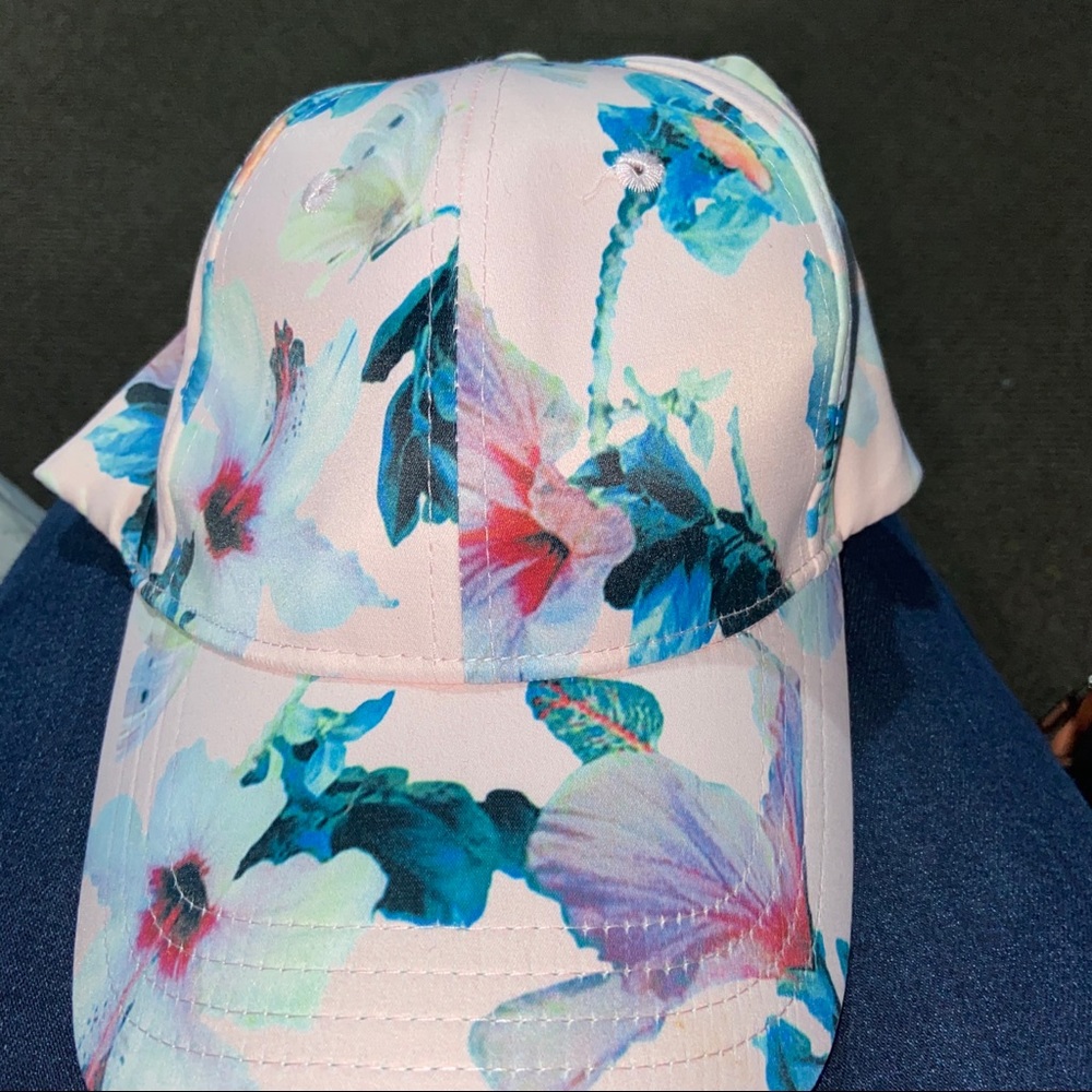 Charming Charlie Pink Floral baseball cap